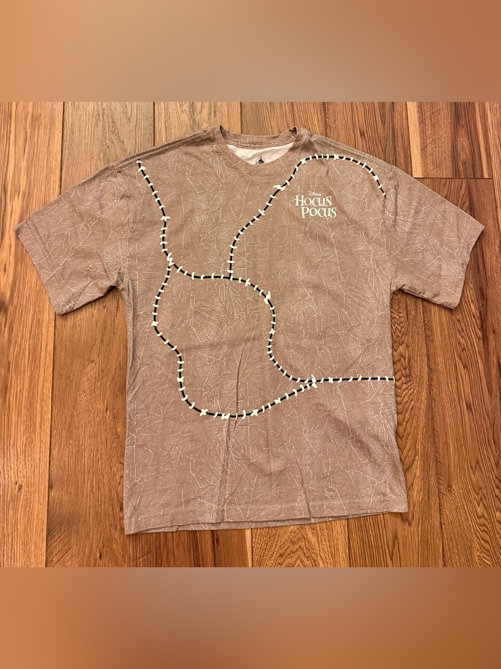 Disney Brown Hocus Pocus Short Sleeve Tee with White Stitch Graphic
